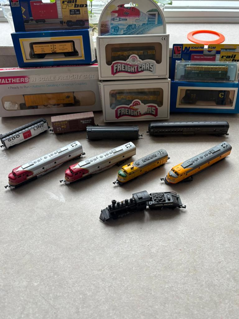 Amerikaanse N-schaal modeltreinen met wagons, Hobby en Vrije tijd, Overige merken, Treinset, Gelijkstroom of Wisselstroom, Ophalen of Verzenden