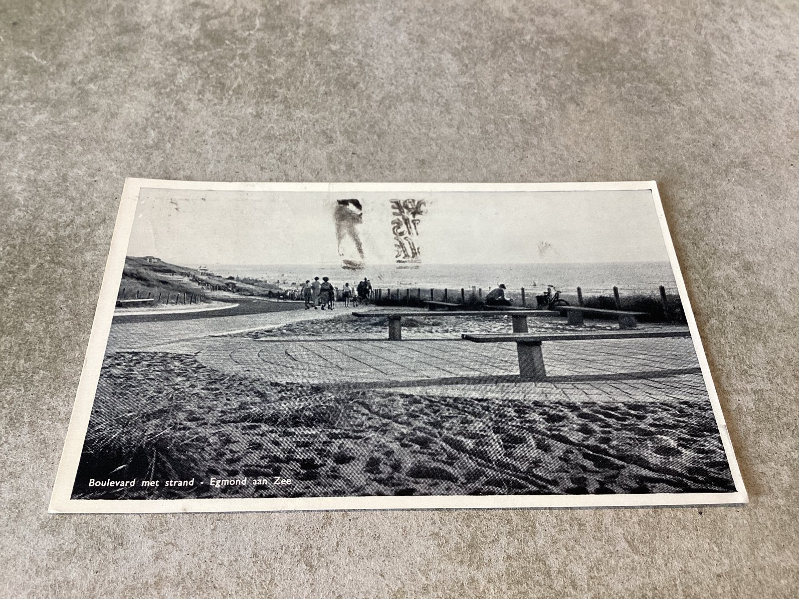 Egmond aan Zee.     Boelevard met Strand. 1954, Ophalen of Verzenden, 1940 tot 1960, Noord-Holland