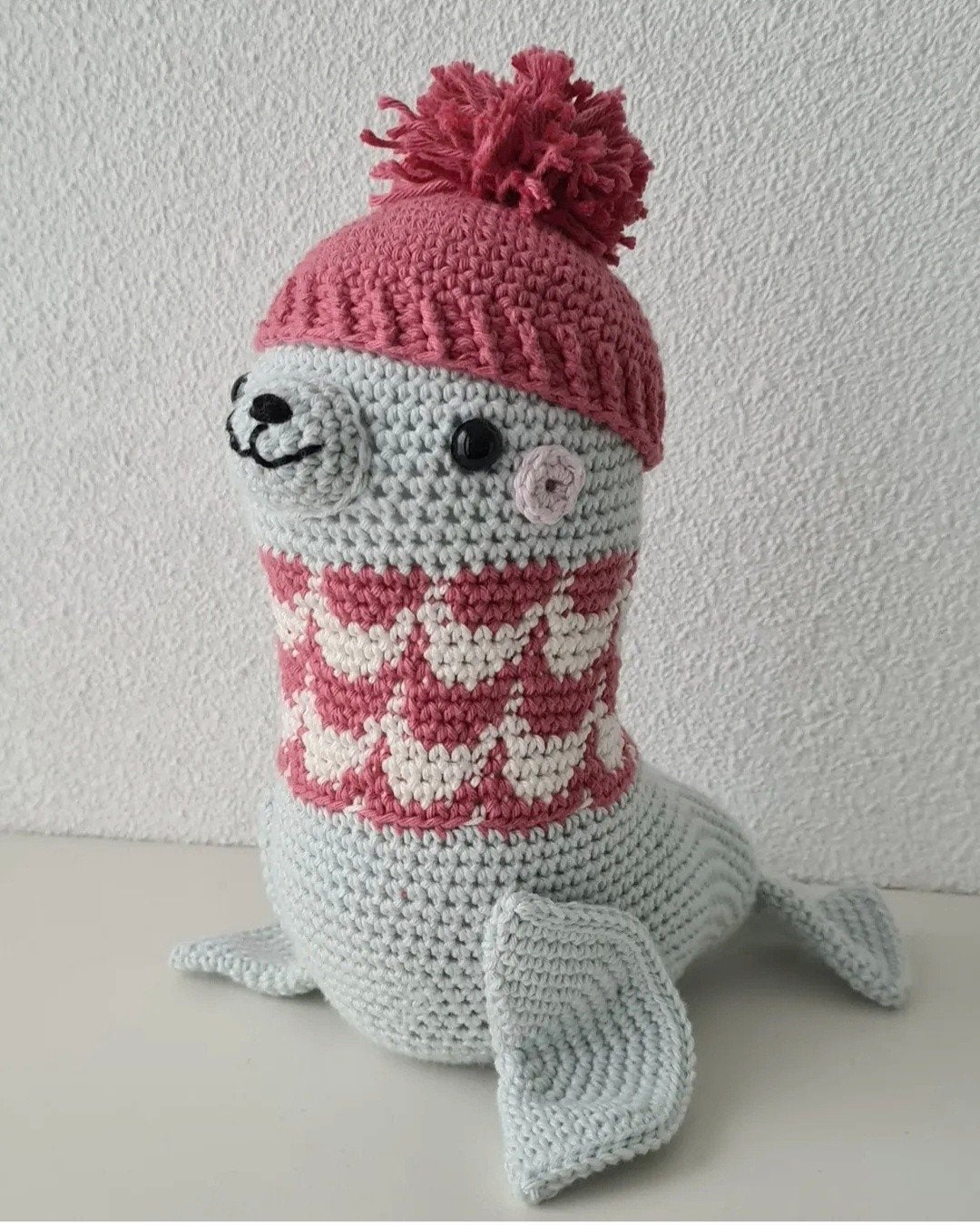 Gehaakt zeehondje - 20cm hoog, Ophalen of Verzenden, Nieuw, Overige typen, Handgemaakt