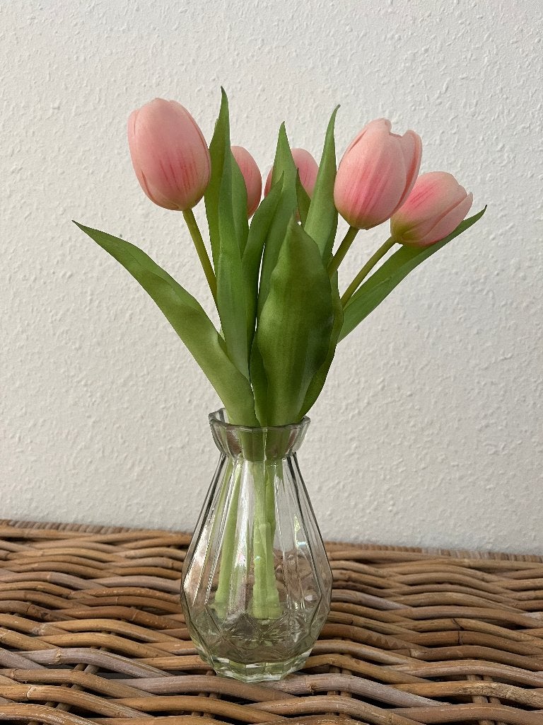 Vaas met tulpen compleet, Huis en Inrichting, Woonaccessoires | Vazen, Ophalen, Nieuw, Roze