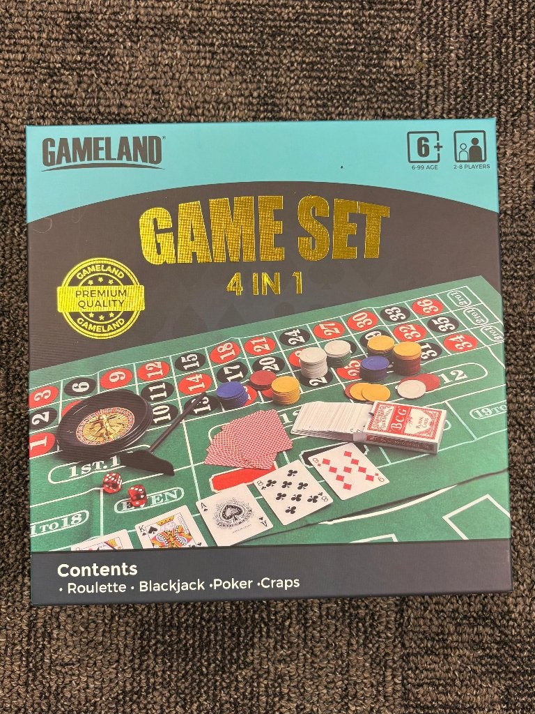 Gameland Spel 4-in-1 – Roulette, Blackjack, Poker en Craps, Overige genres, Ophalen of Verzenden, Zo goed als nieuw, 3 spelers of meer