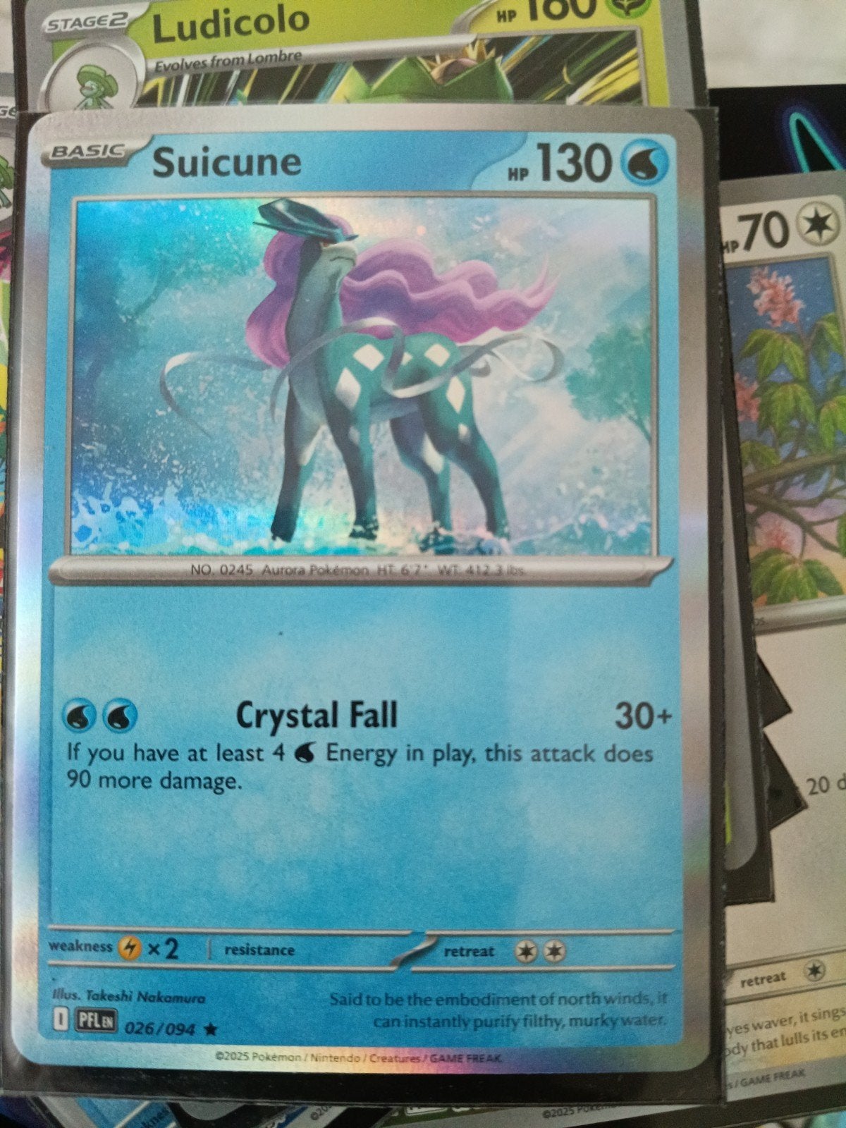 Pokémon Kaart Suicune 026/094 PFLEN - Foil, Ophalen of Verzenden, Zo goed als nieuw, Losse kaart, Foil