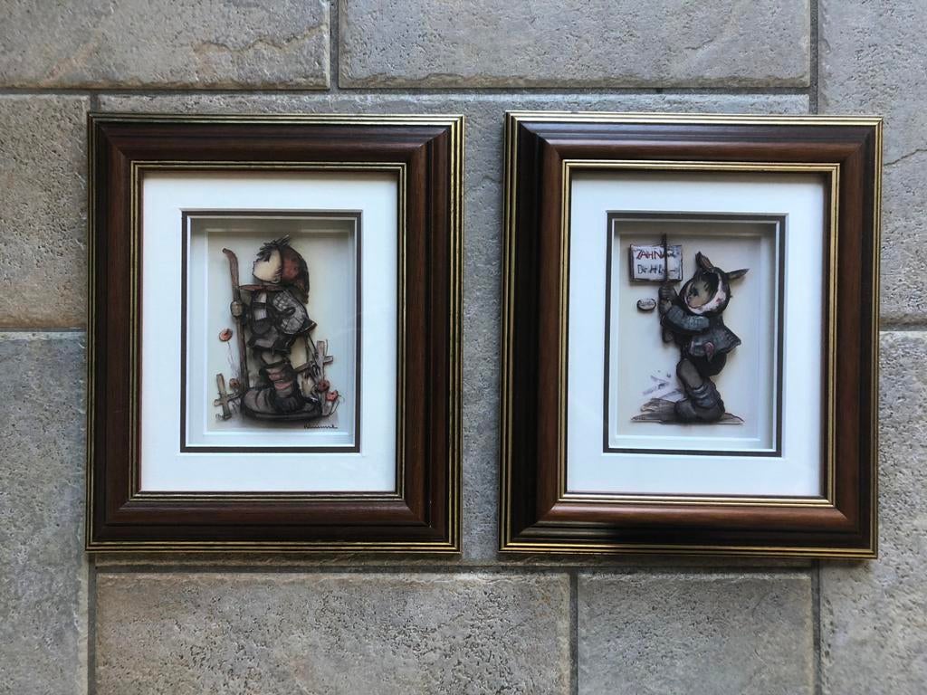 Prachtige hummel 3D schilderijtjes in lijst 25,5 x 30 cm, Ophalen of Verzenden