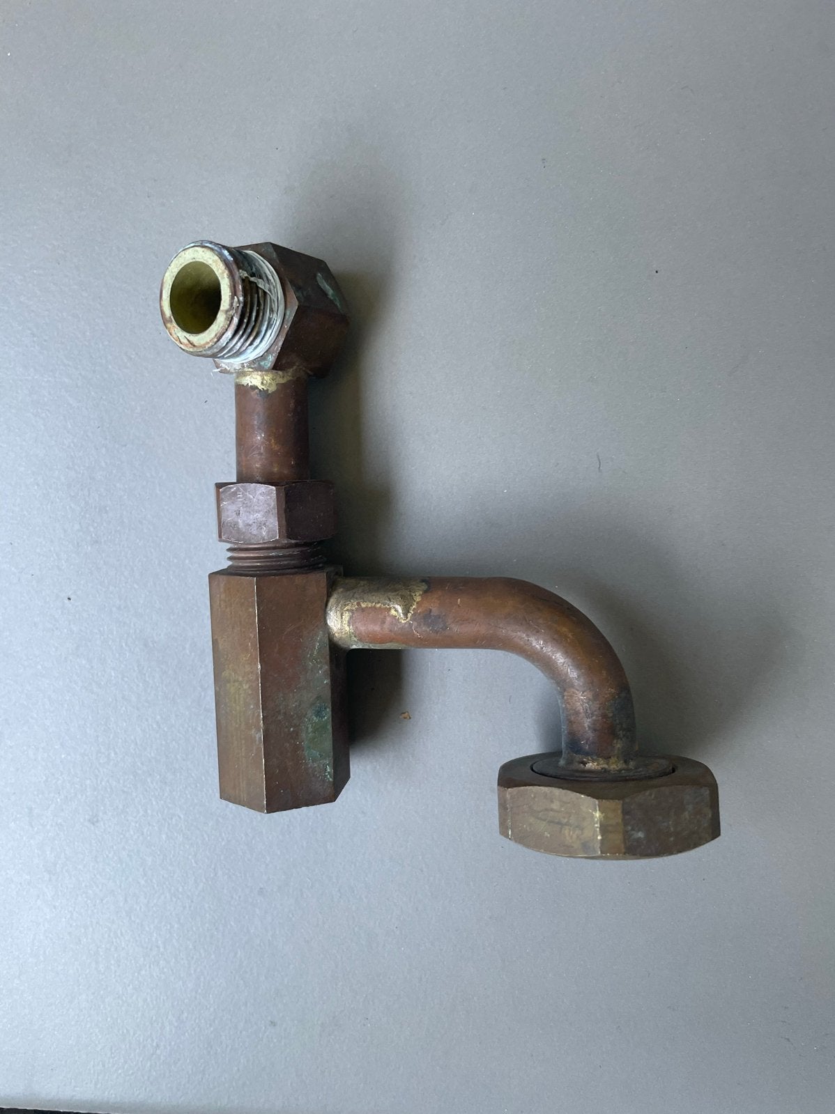 Vintage Ouderwetse Buitenkraan Messing/Koper, Tuin en Terras, Buitenkranen, Ophalen of Verzenden, Gebruikt