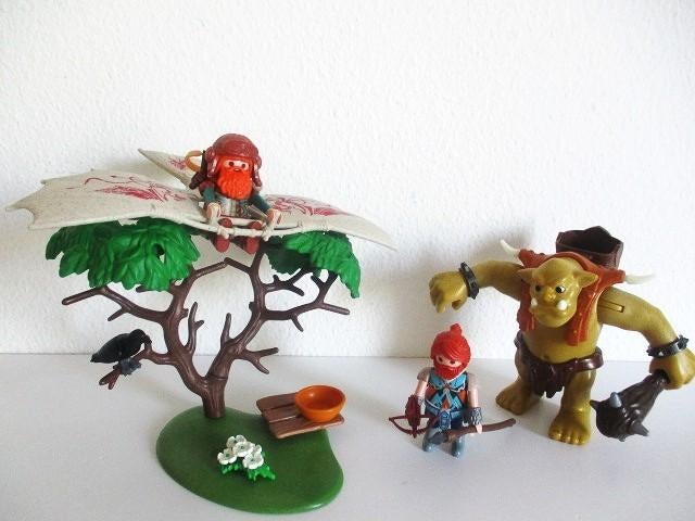 playmobil Trol met dwerg en dwergzweefvlieger, Ophalen of Verzenden, Zo goed als nieuw, Complete set