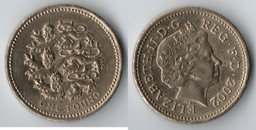 Britse 1 Pond munt 2002 - Elizabeth II, Verzenden, Overige landen, Losse munt
