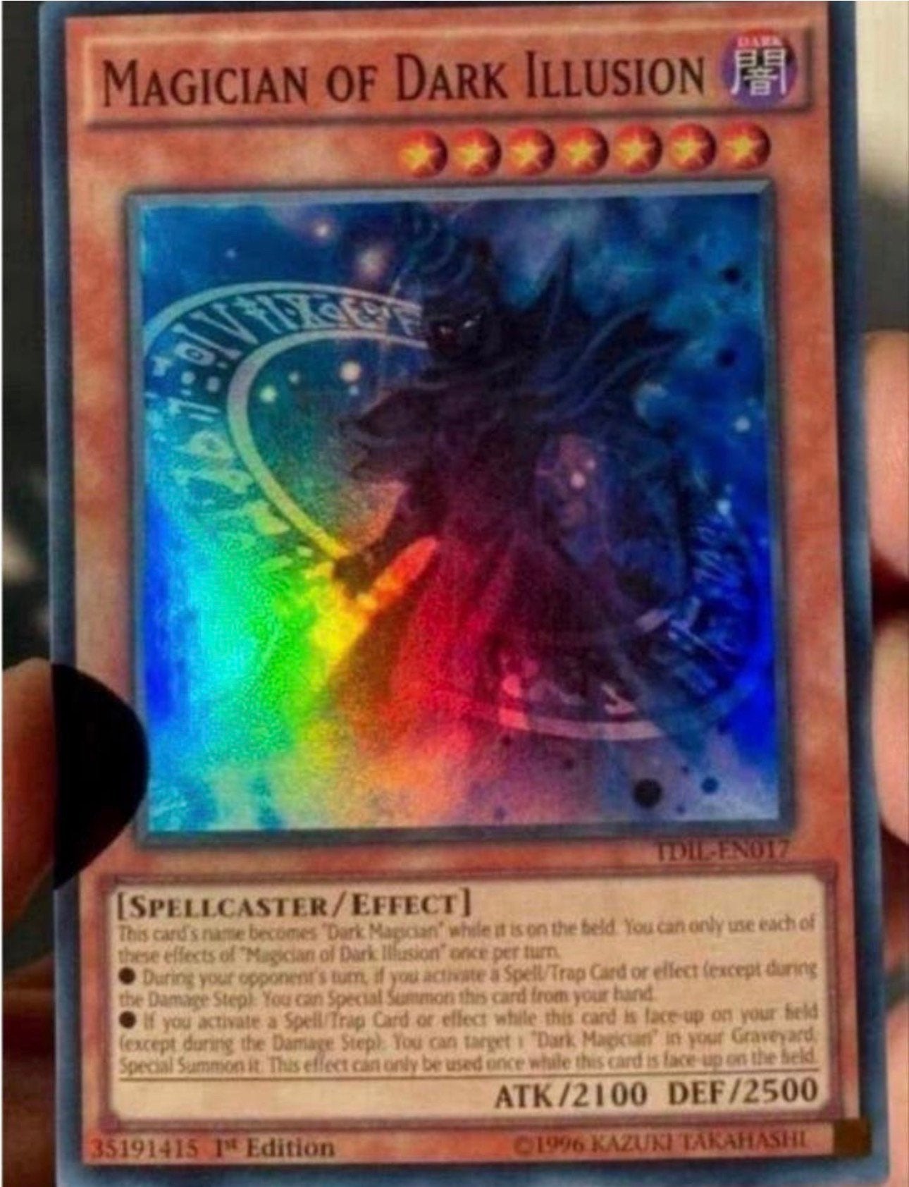 Yu-Gi-Oh! Magician of Dark Illusion TDIL 1st Edition !, Ophalen of Verzenden, Gebruikt, Losse kaart, Foil