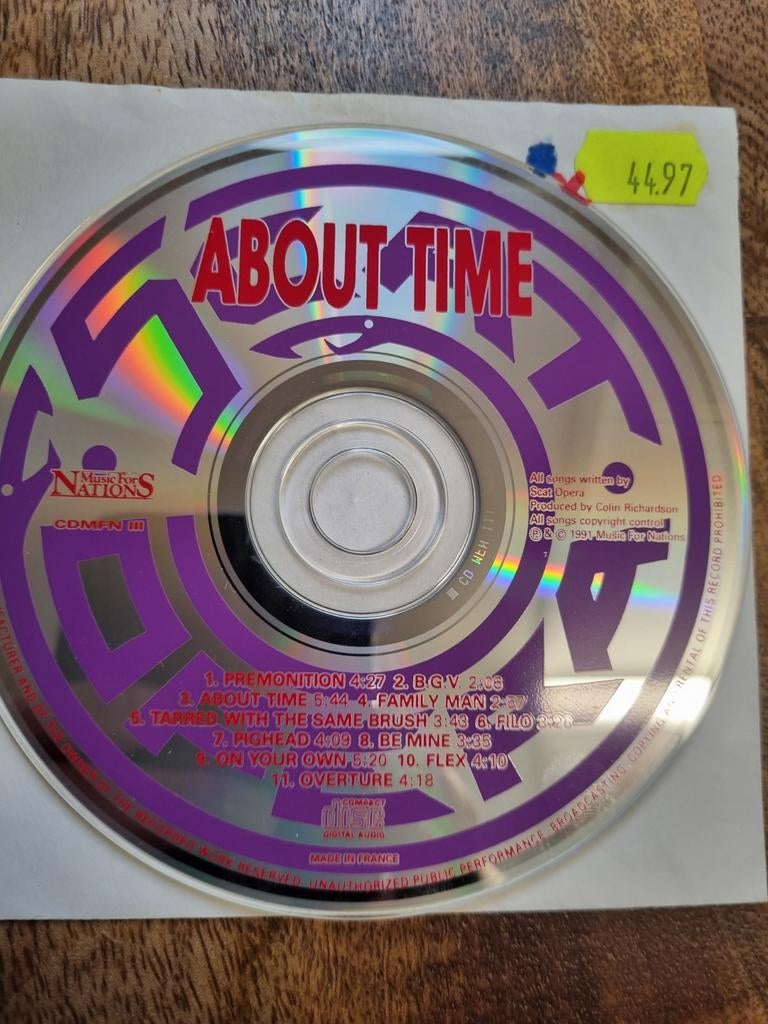 Cd Scat Opera ‎– About Time

Alleen cd nr706, Ophalen of Verzenden, Zo goed als nieuw, Poprock