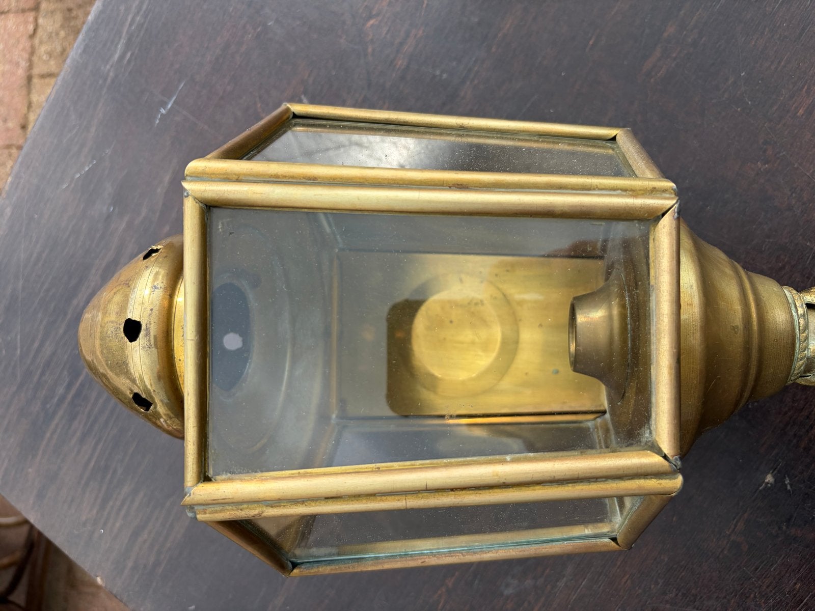 Set van 2 antieke koperen koetslampen, begin 20e eeuw, Antiek en Kunst, Antiek | Lampen, Ophalen of Verzenden