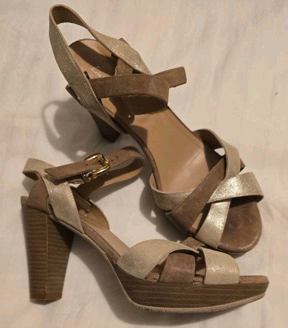 Luca Ferri Freeflex Sandalen Taupe Goud Leer Maat 39, Kleding | Dames, Schoenen, Gedragen, Sandalen of Muiltjes, Overige kleuren