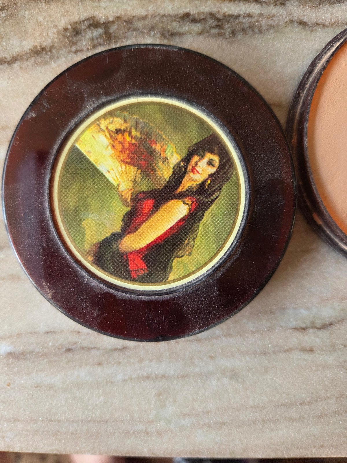 Maja poederdoos bakkeliet + overdoos goede vintage staat, Ophalen of Verzenden