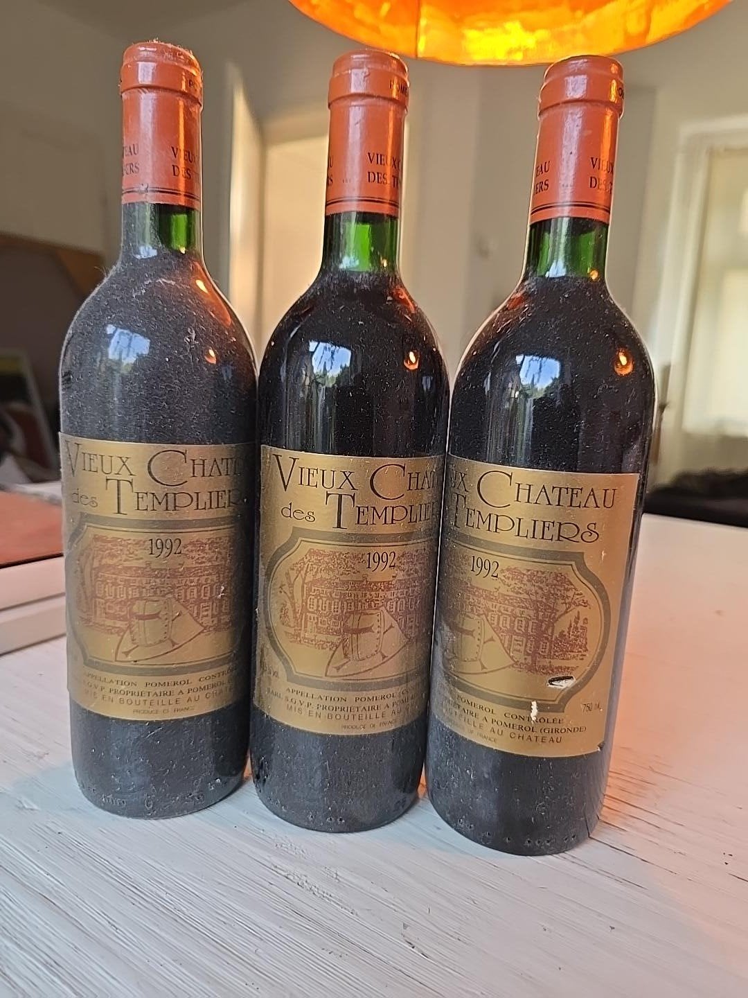3x Vieux Château des Templiers Pomerol 1992 – 1e jaargang Ch, Verzamelen, Ophalen of Verzenden, Frankrijk, Rode wijn