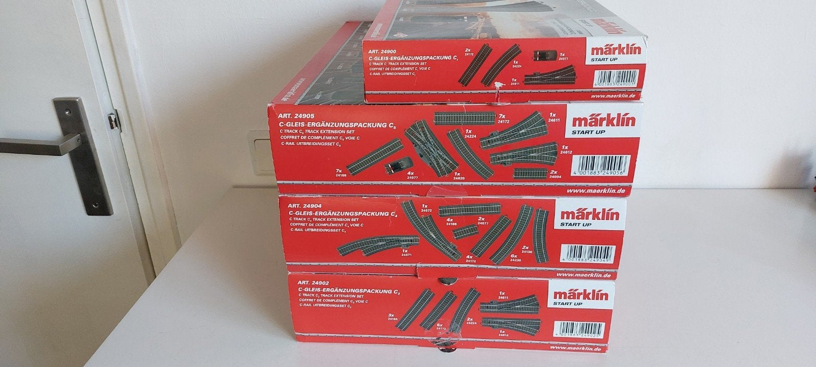 4 Märklin C Rails Pakketten in één koop, Hobby en Vrije tijd, Modeltreinen | H0, Wisselstroom, Gebruikt, Rails, Ophalen of Verzenden