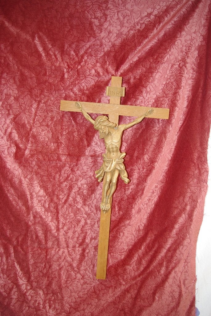 Kruisbeeld met jezusbeeld, Antiek en Kunst, Antiek | Religie, Ophalen of Verzenden