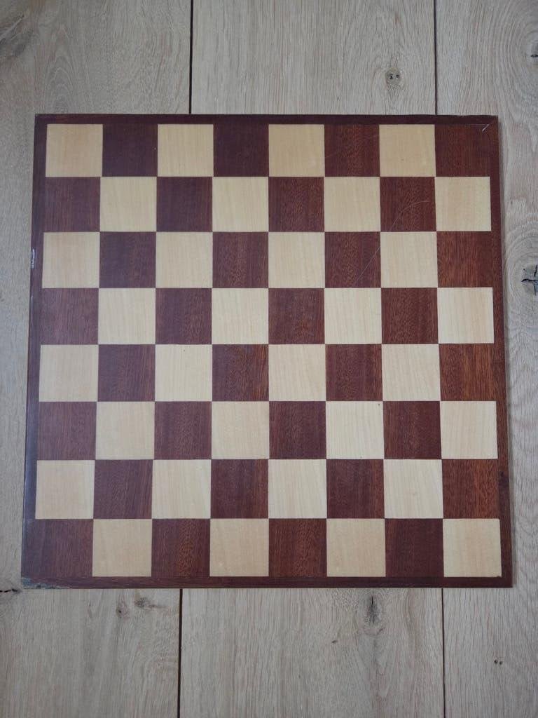 Houten schaakbord - dambord, Een of twee spelers, Ophalen of Verzenden, Gebruikt, Onbekend