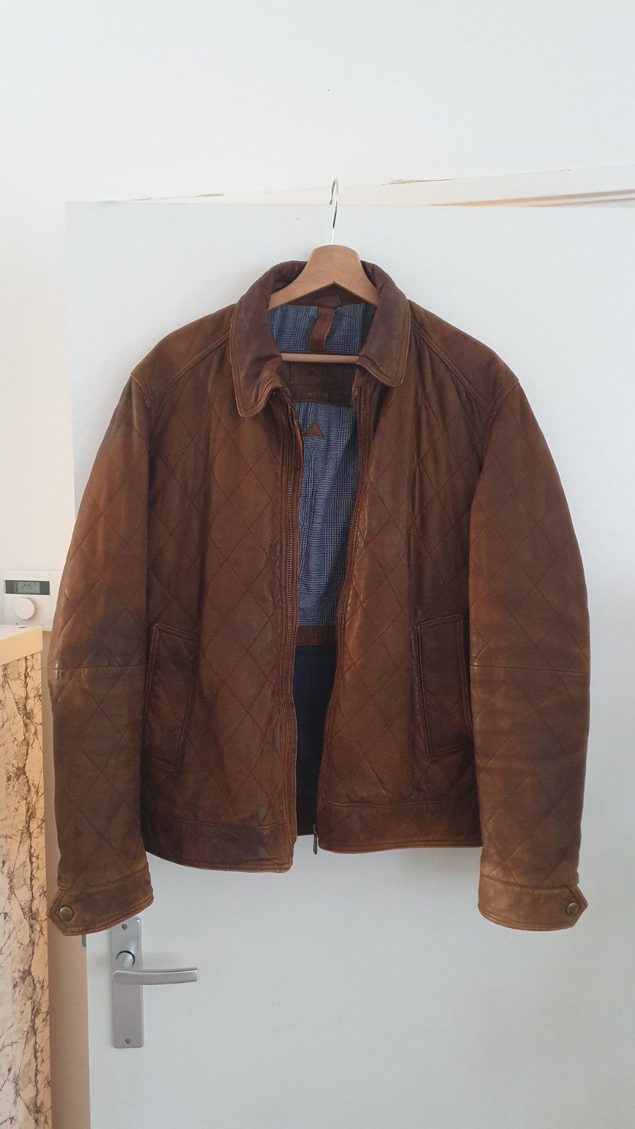 Massimo Dutti Leren Jas - Bruin, Maat L, Maat 52/54 (L), Bruin, Ophalen of Verzenden, Massimo Dutti