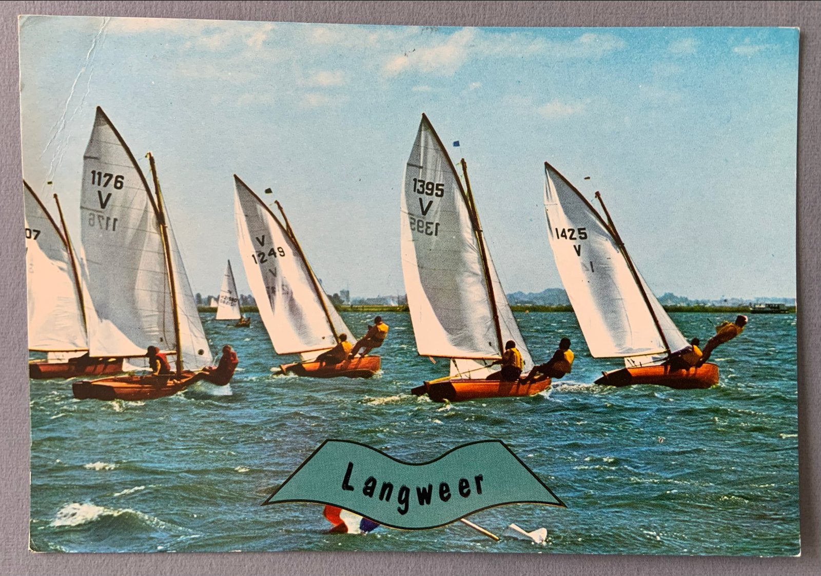 Ansichtkaart Langweer - Zeilen op het water, Verzenden, 1960 tot 1980, Gelopen
