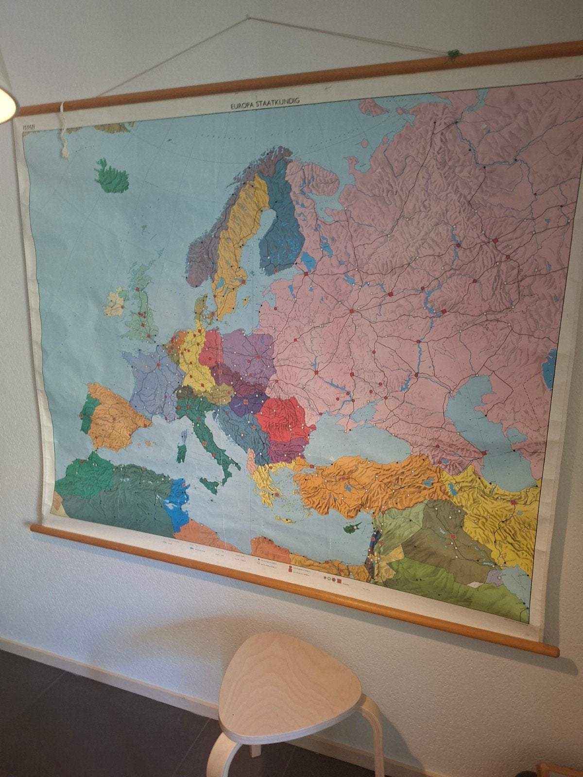 Wolters Noordhoff Europa Staatkundig kaart jaren '70, Ophalen, Gelezen, 1800 tot 2000, Landkaart
