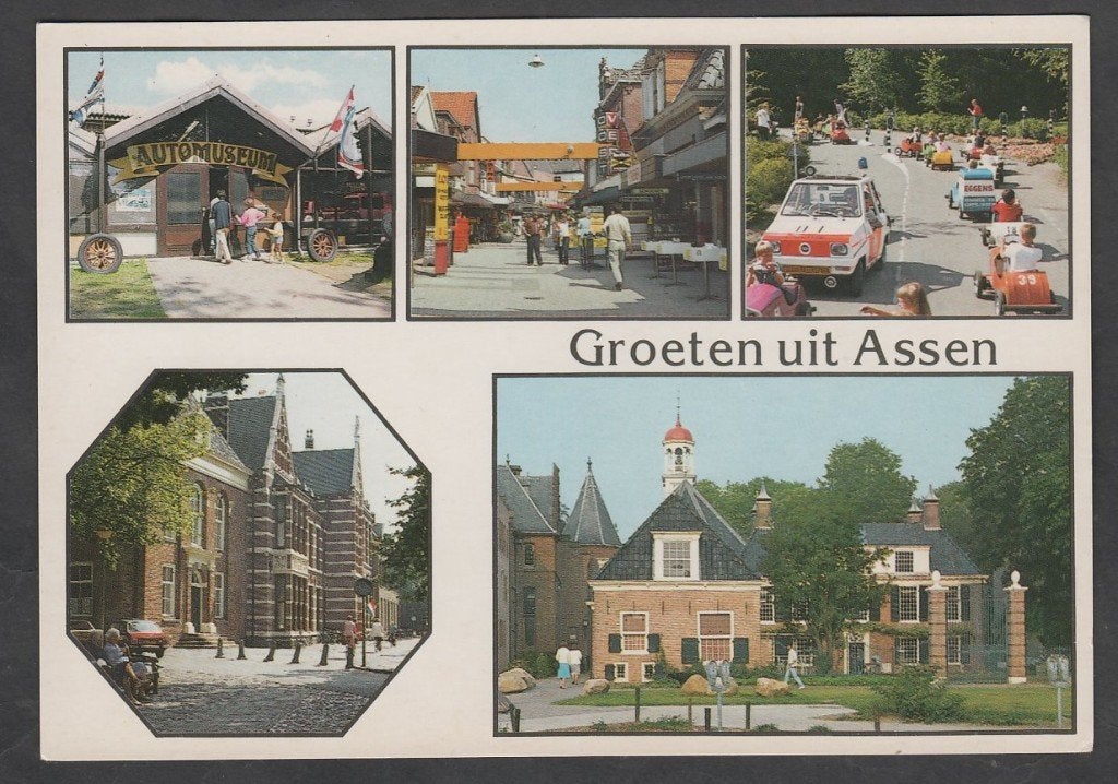 Assen 5 luik met Automuseum Ongelopen 1984, Verzenden, 1980 tot heden, Ongelopen, Drenthe