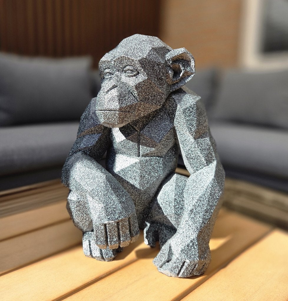 Grote Geometrische Chimpansee Beeld 10kg/35cm, Verzamelen, Ophalen of Verzenden, Zo goed als nieuw, Dier