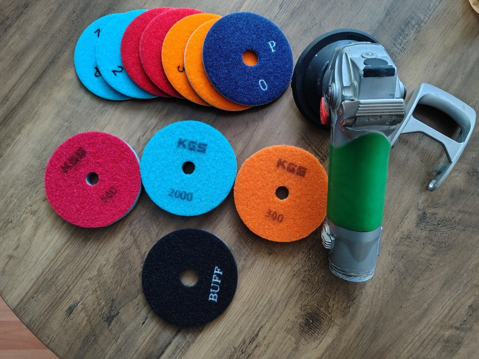 Betrouwbare pneumatische polijstmachine + pads, Ophalen of Verzenden, Zo goed als nieuw, Overige typen