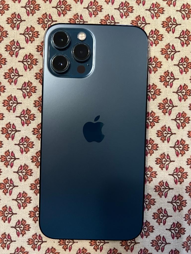 Apple iPhone 12 Pro Max 128 Gb oceaan blauw pacific blue, 80 %, 128 GB, Blauw, Zo goed als nieuw