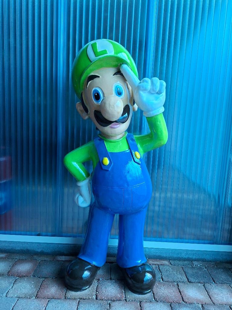 Luigi van super mario bros 120 cm groot, Verzamelen, Merken en Reclamevoorwerpen, Ophalen, Nieuw, Reclamebord