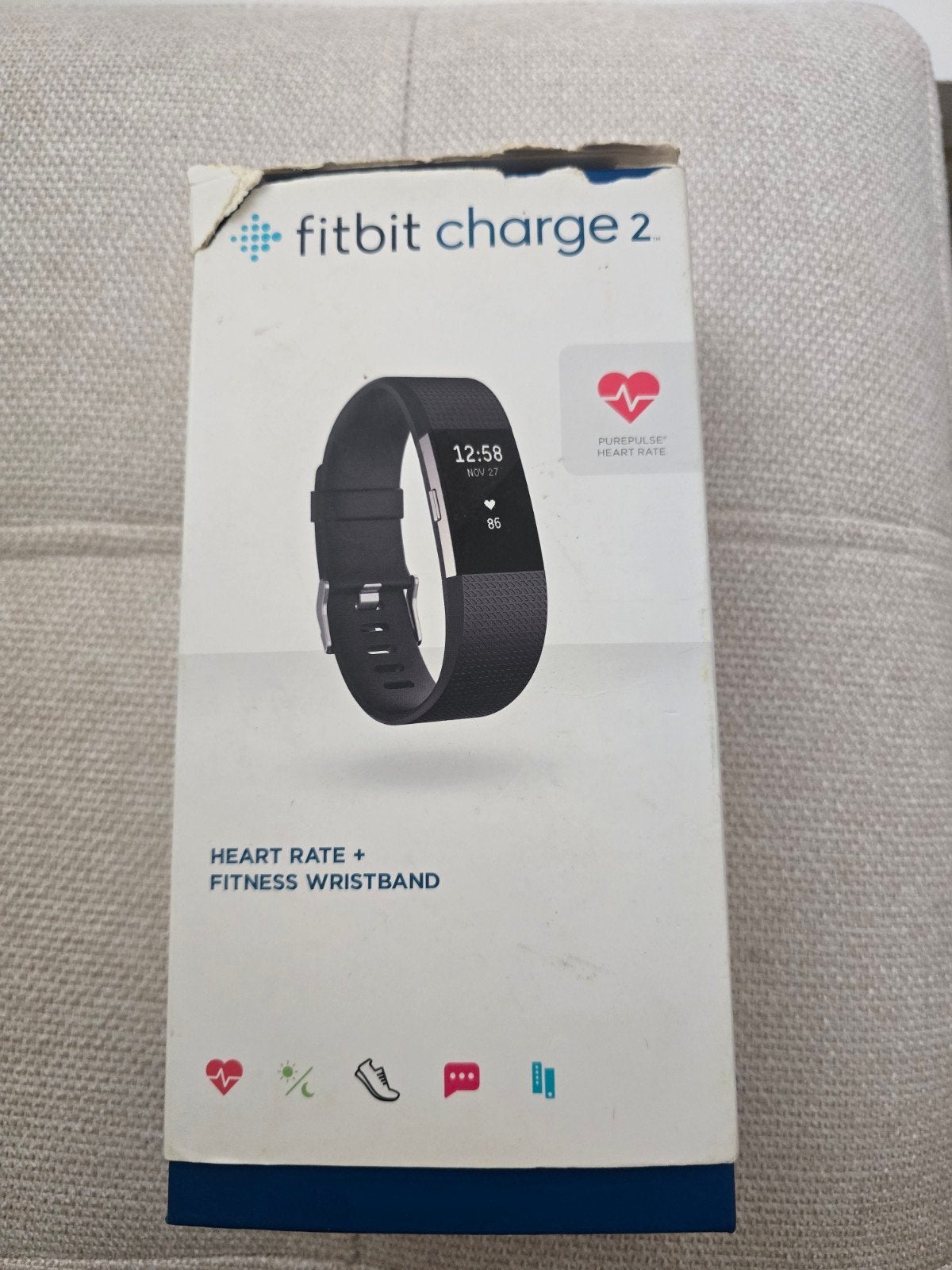Fitbit Charge 2 Hartslag + Fitness Polsband Zwart, Zwart, Ophalen of Verzenden, Zo goed als nieuw, Fitbit