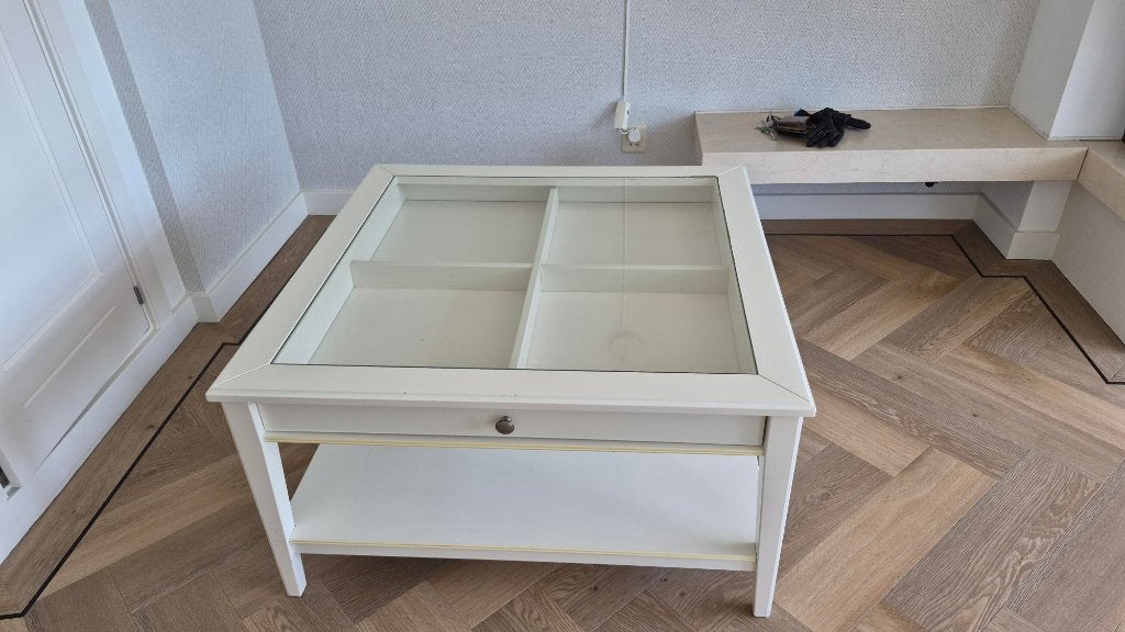 IKEA LIATORP salontafel - Wit, Ophalen, Gebruikt, 100 tot 150 cm, Glas