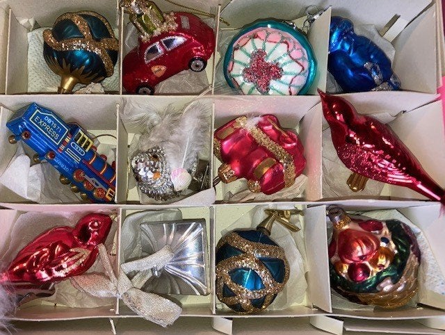 Vintage kerstbal ornament in doos nr 97, Diversen, Ophalen of Verzenden