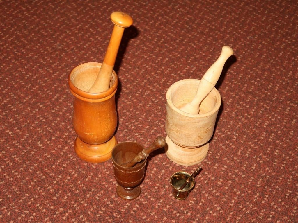 diverse vijzel setjes, mortier en stamper, vintage apotheek, Verzenden, Overige typen