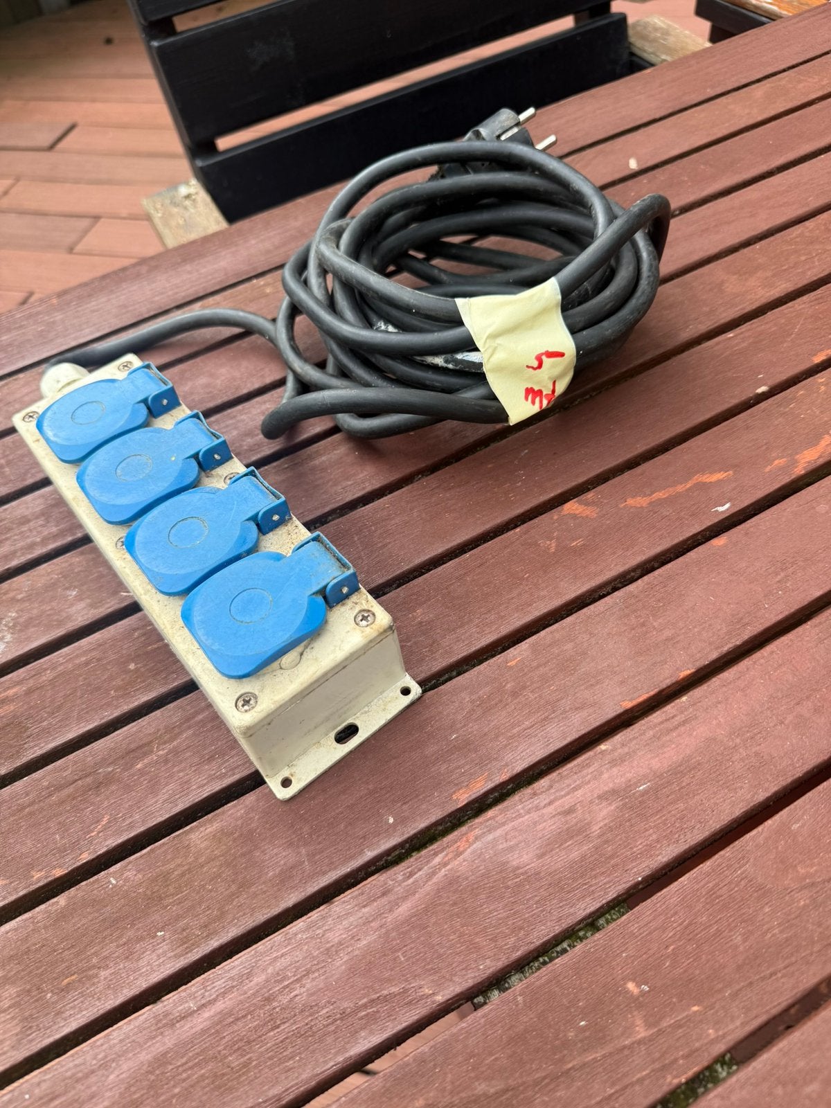 Verlengsnoer met stekkerblok, Ophalen of Verzenden, Gebruikt, Kabel of Snoer
