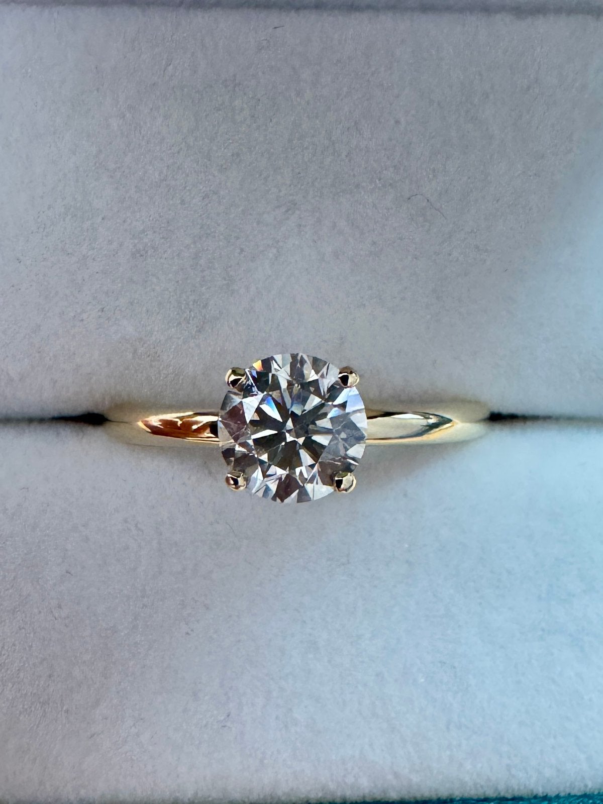 Nieuwe Verlovingsring - 1.01ct Natuurlijke Diamant Geelgoud, Wit, Nieuw, Ophalen of Verzenden, 17 tot 18