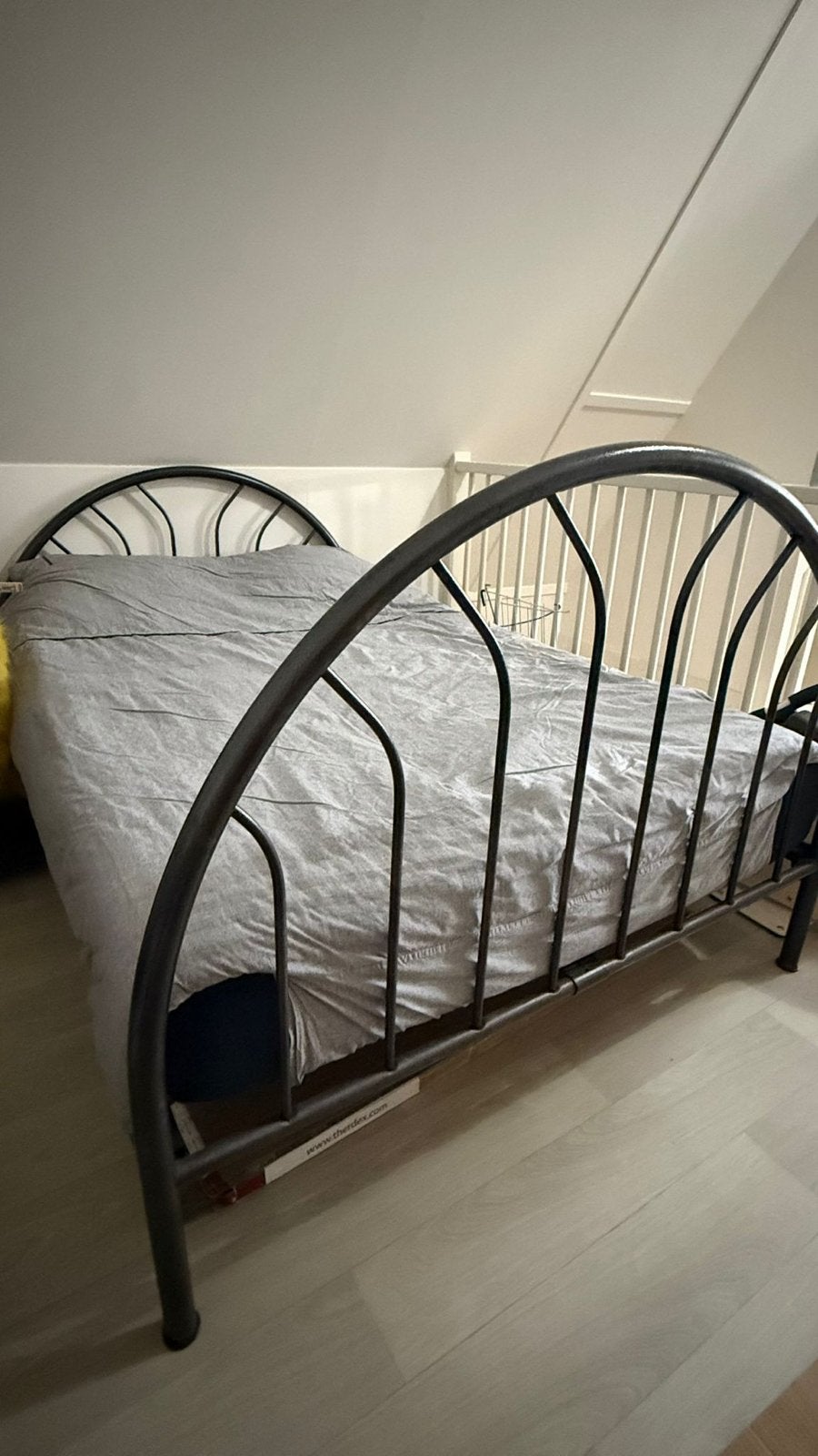 bedframe met IKEA Sultan Torsmo topper en matra, Ophalen, Gebruikt, Zwart, Tweepersoons