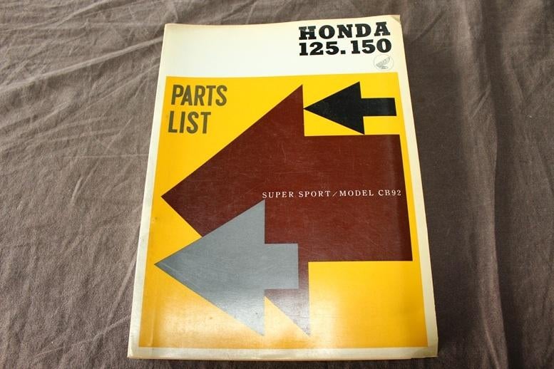 Honda CB92 CB95 125cc 150cc CA95 1960 motorcycle parts list, Motoren, Ophalen of Verzenden, Honda