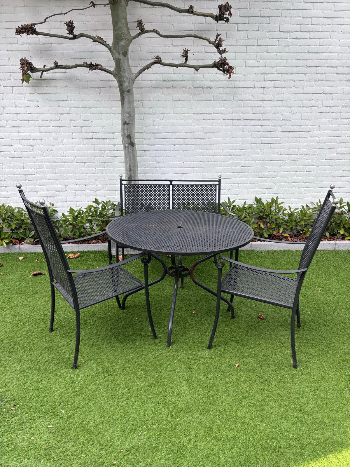 Ketler tuinset: tafel, 2 stoelen en bank, Ophalen, Gebruikt, Overige materialen, 4 zitplaatsen