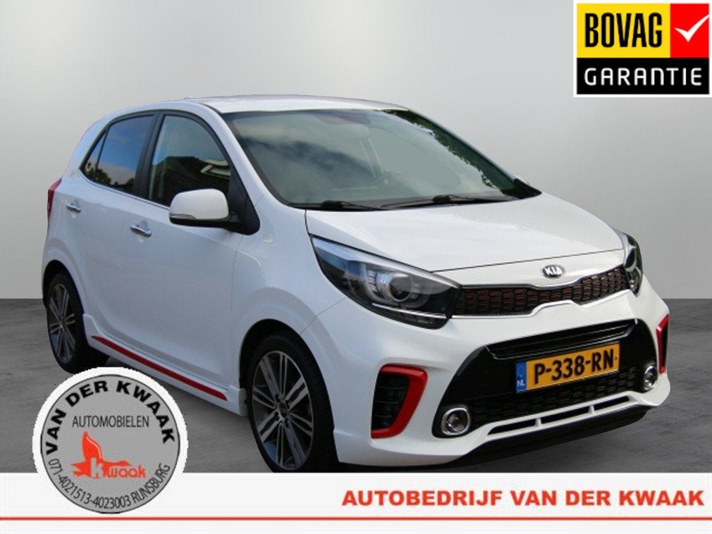 Kia Picanto 1.2 CVVT GT-Line Dyn.Pl.Line (bj 2019), Auto's, Kia, Gebruikt, 4 cilinders, Wit, Leder