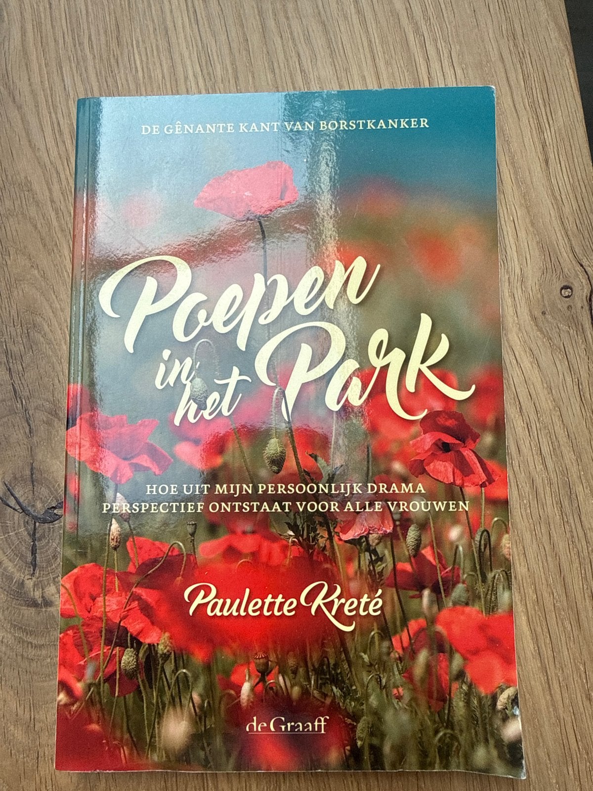 Poepen in het Park: De gênante kant van borstkanker, Boeken, Gezondheid, Dieet en Voeding, Ophalen of Verzenden, Zo goed als nieuw