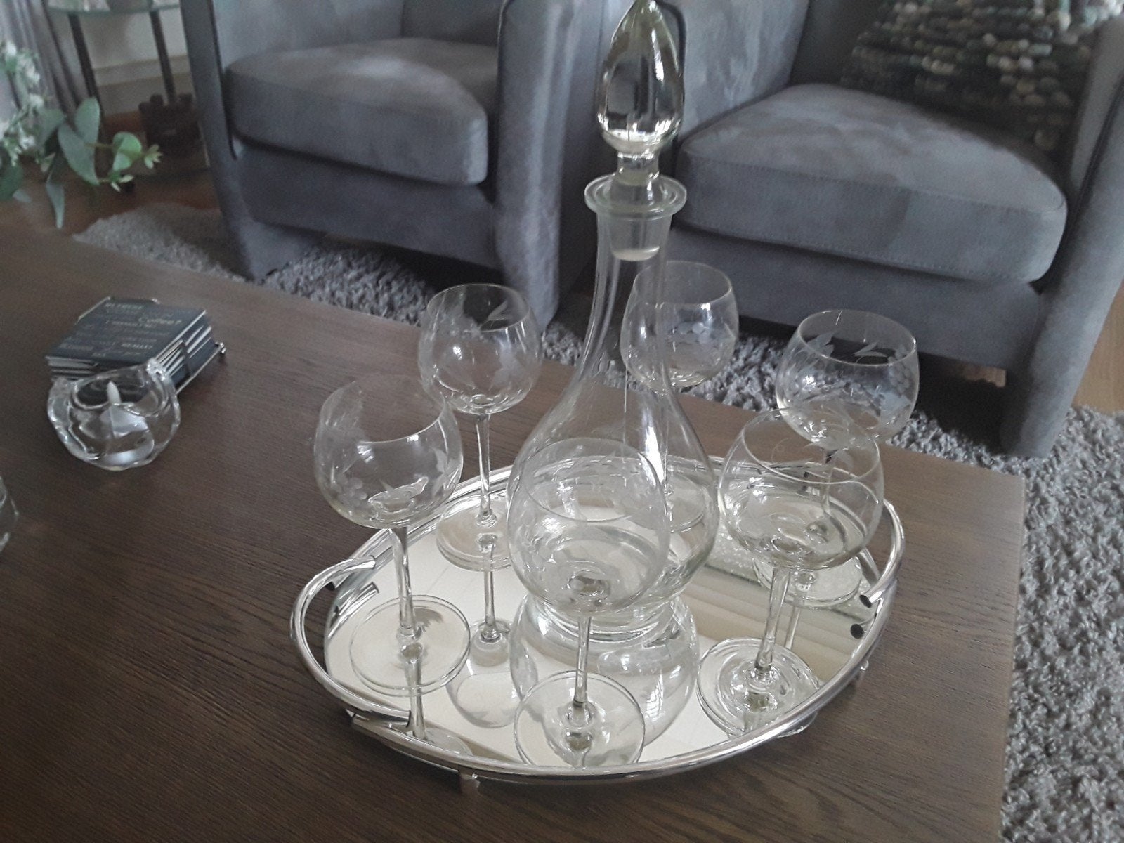 wijn set met karaf, Ophalen