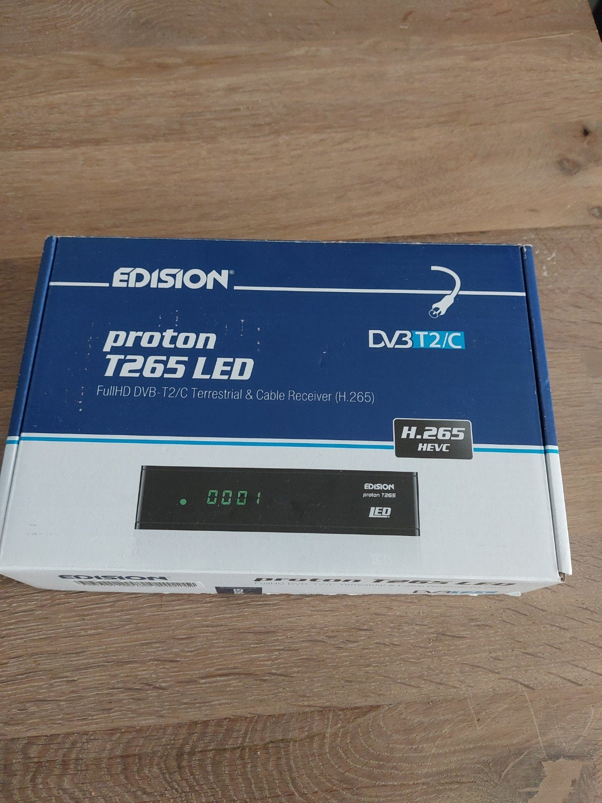 Edision Proton T265 LED Full HD DVB-T2/C Ontvanger, Ophalen, Zo goed als nieuw, Decoder