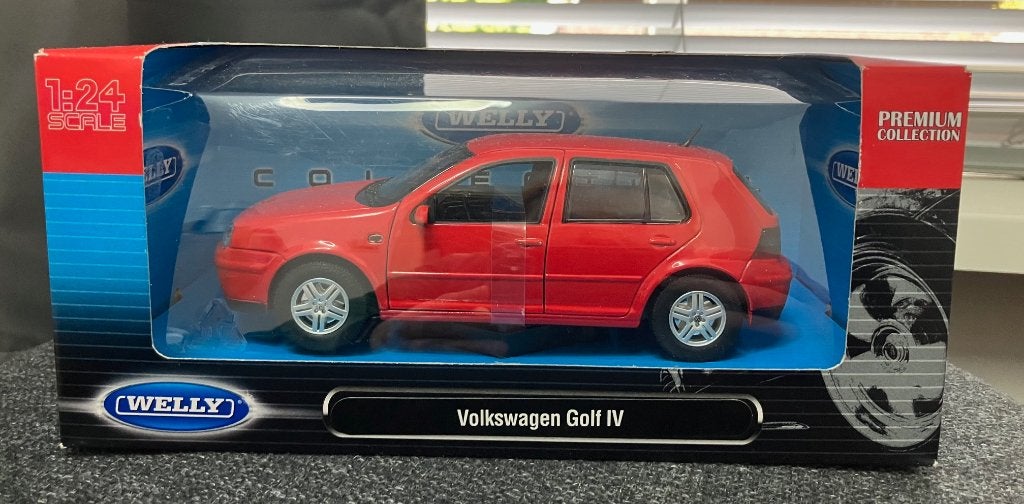 Welly Volkswagen Golf IV 1:24 schaalmodel rood, Hobby en Vrije tijd, Modelauto's | 1:24, Ophalen of Verzenden, Gebruikt, Auto