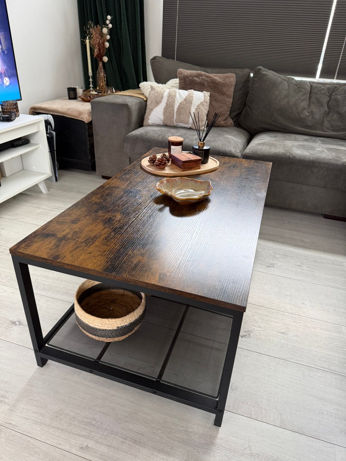 Industriële salontafel + bijpassende kast – mooie set!, Ophalen, 50 tot 100 cm, Zo goed als nieuw, Industrieel