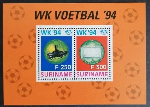 Suriname 1994 -blok ZB 806  - WK voetbal Verenigde Staten, Ophalen of Verzenden, Postfris