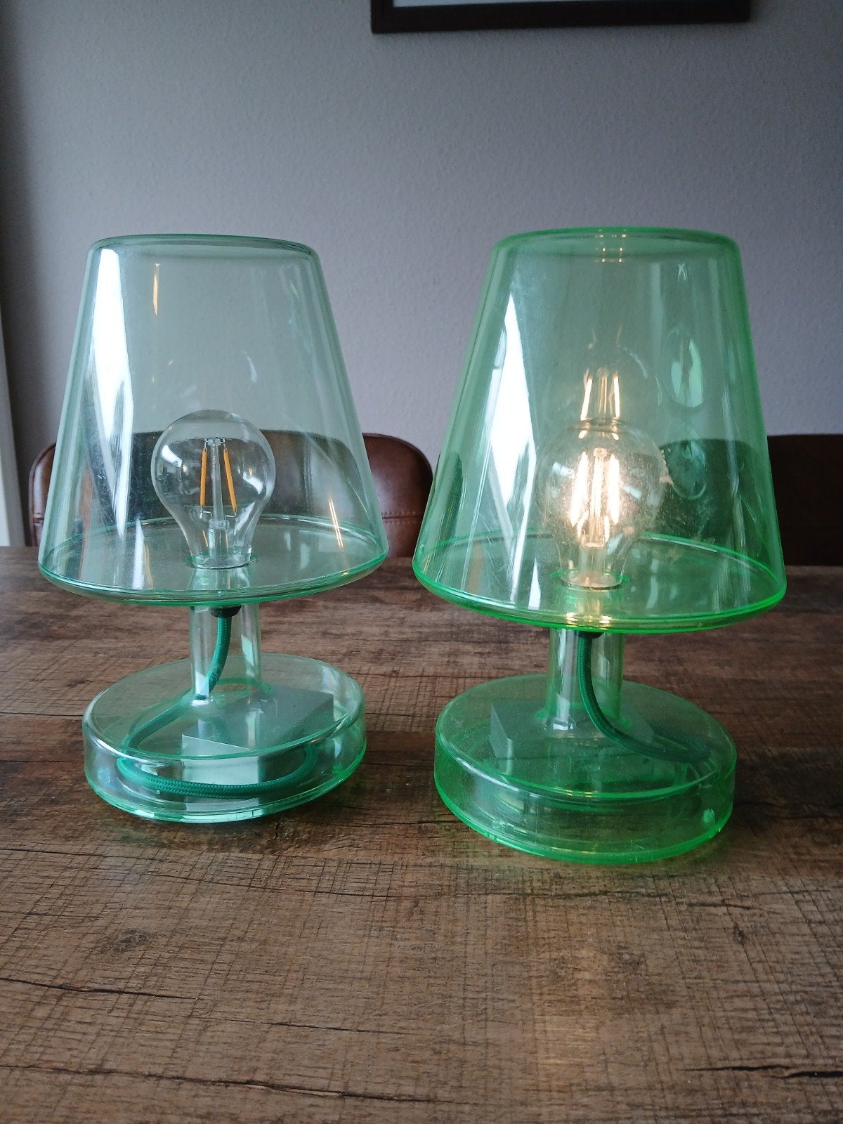 2x Fatboy Transloetje Tafellamp - Groen, Kunststof, Groen, Fatboy, Ophalen of Verzenden