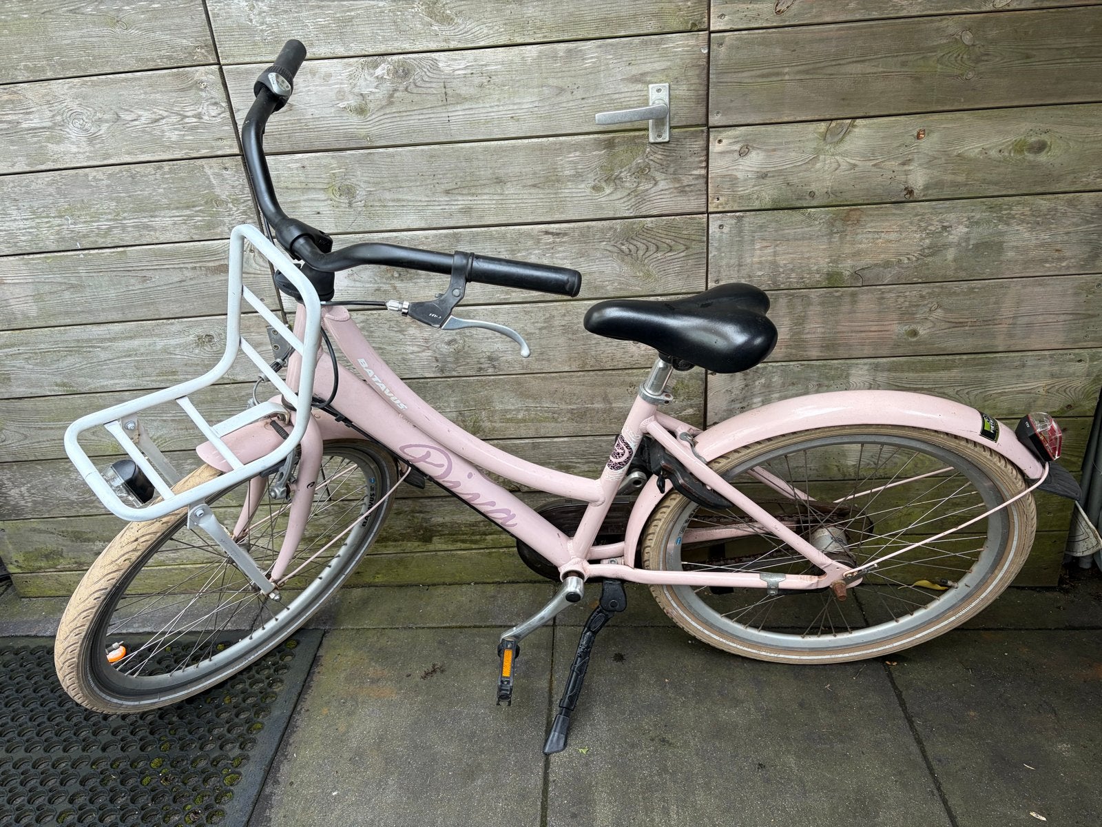 Roze meisjesfiets 24 inch - Batavus Diva, Ophalen, Velgrem, Handrem, Gebruikt