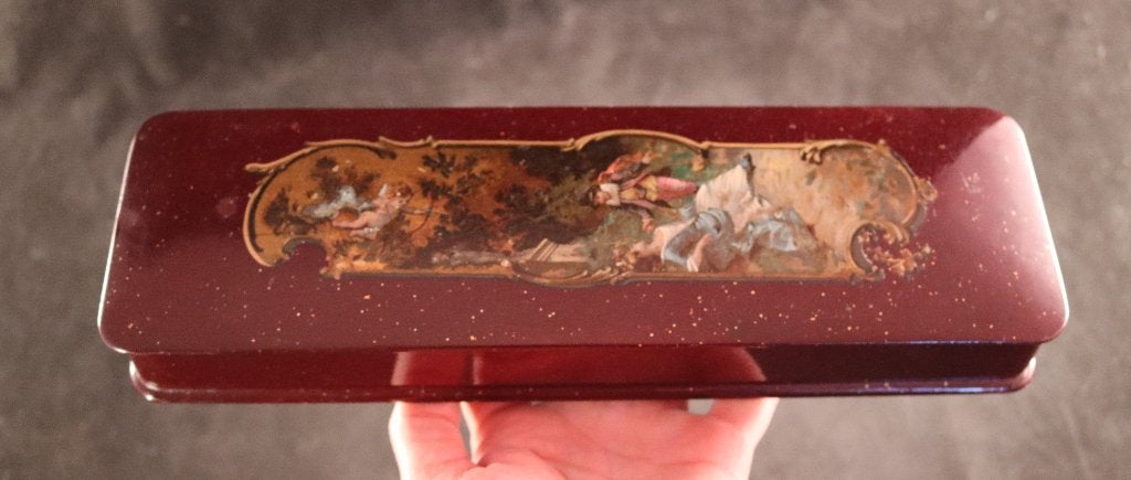 Antieke doos van papier maché, Antiek en Kunst, Ophalen of Verzenden