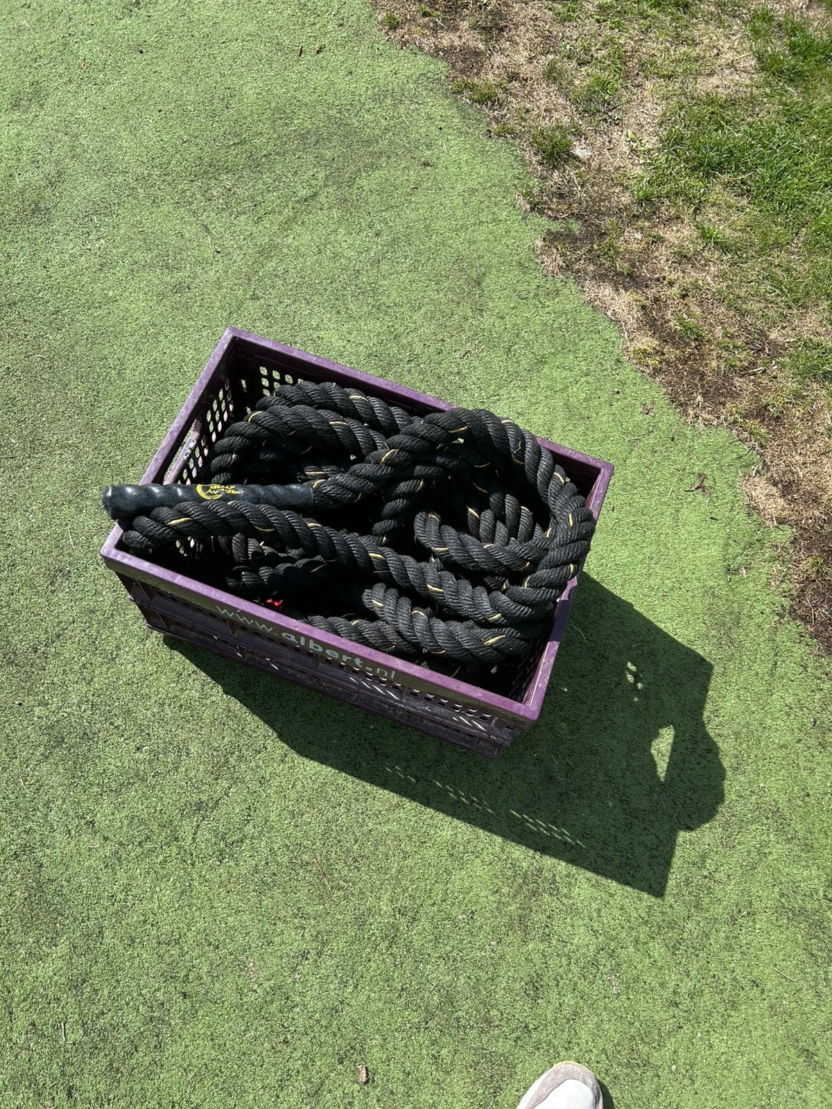 Fitness battle rope 16 meter : dik, zwaar, stug touw, Ophalen, Gebruikt, Battle rope