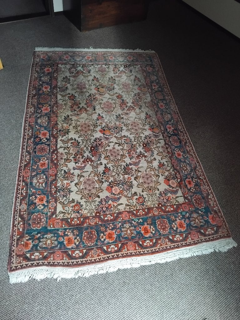 ANTIEK PERZISCH VLOERKLEED 230X137/MOOI DESIGN APARTE KLEURE, Antiek en Kunst, Ophalen