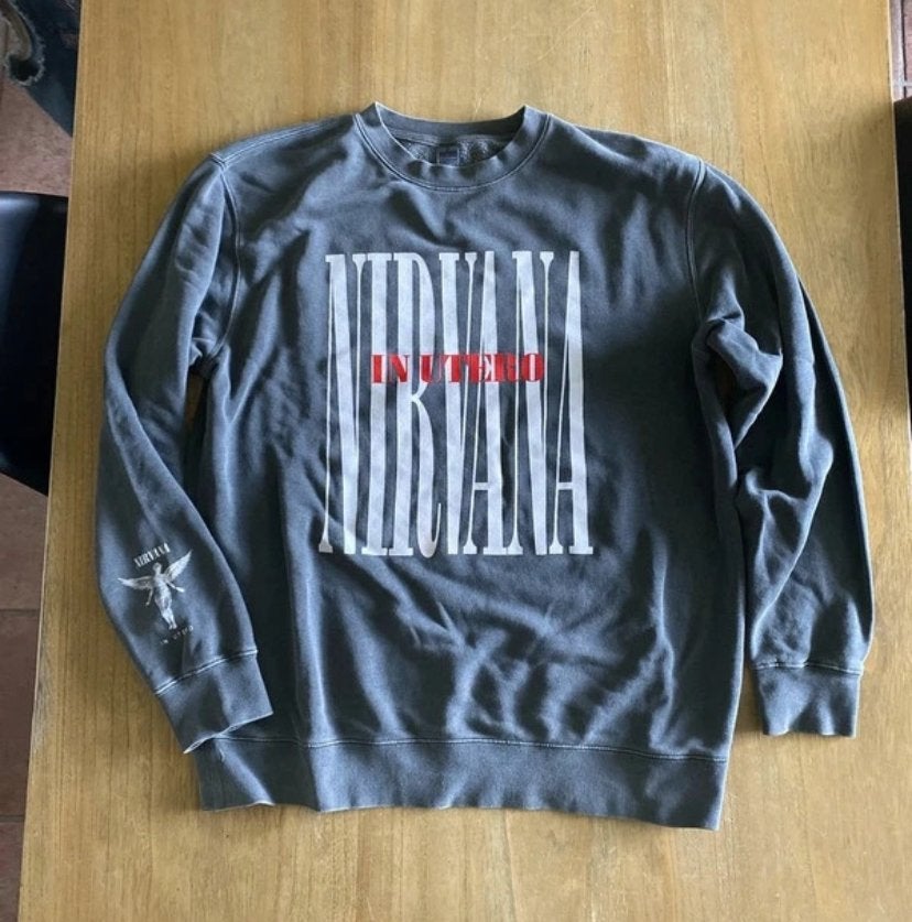 Nirvana In Utero Sweatshirt - Maat L, Ophalen of Verzenden, Zo goed als nieuw, Maat 52/54 (L), Grijs