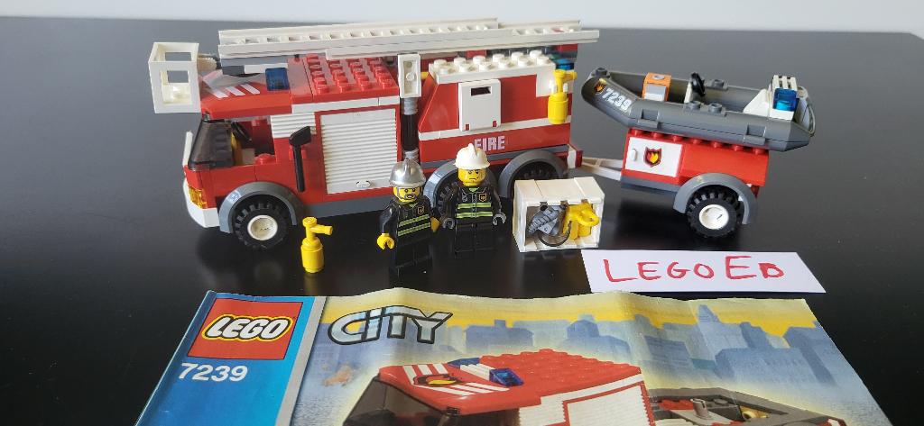 Lego 7239 - Fire Truck - Town/City/Fire, City, Lego, Ophalen of Verzenden, Complete set
